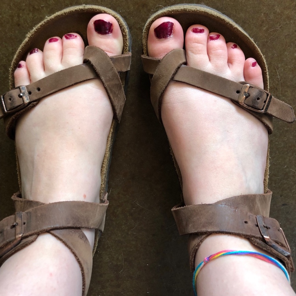 Ankle strap brown Birkenstock’s
